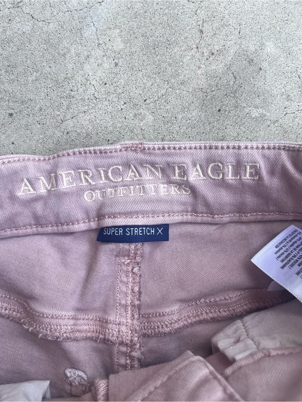 American Eagle Outfitters Pale Mauve Super Stretch Jeans Size 0